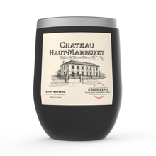 Load image into Gallery viewer, Insulated Wine Tumbler - Wine Label Themed Gifts - Chateau Haut-Marbuzet bottle Label Stemless Wine Tumblers