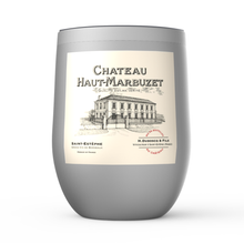 Load image into Gallery viewer, Insulated Wine Tumbler - Wine Label Themed Gifts - Chateau Haut-Marbuzet bottle Label Stemless Wine Tumblers