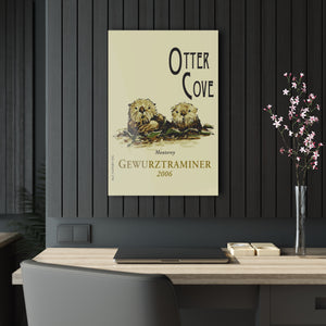 Otter Cove Wine Label Print on Acrylic Panel 20x30 hung
