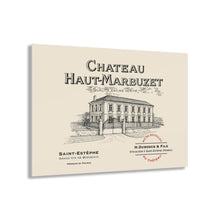 Load image into Gallery viewer, Chateau Haut-Marbuzet Wine Label Print on Acrylic Panel 36x24
