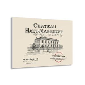Chateau Haut-Marbuzet Wine Label Print on Acrylic Panel 36x24