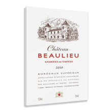 Load image into Gallery viewer, Wine Label Themed Wall Decor - Chateau Beaulieu Wine Label Print on Acrylic Panel