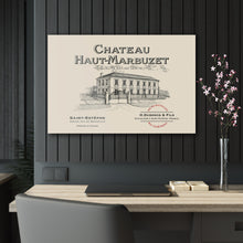 Load image into Gallery viewer, Chateau Haut-Marbuzet Wine Label Print on Acrylic Panel 36x24 hung