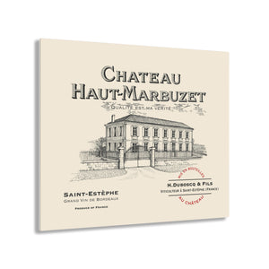 Wine Label Themed Wall Art Work - Chateau Haut-Marbuzet Wine Label Print on Acrylic Panel