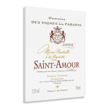 Load image into Gallery viewer, Wine Lover Gift Idea - Saint Amour Wine Label Print on Acrylic Panel