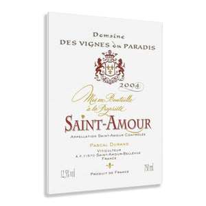 Wine Lover Gift Idea - Saint Amour Wine Label Print on Acrylic Panel