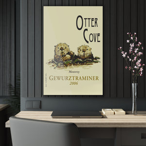 Otter Cove Wine Label Print on Acrylic Panel 24x36 hung