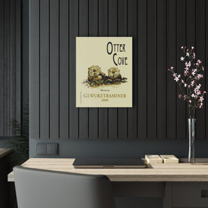 Otter Cove Wine Label Print on Acrylic Panel 16x20 hung