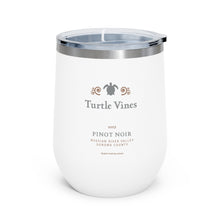 Load image into Gallery viewer, Wine Themed Drinkware - Turtle Vines Label on 12oz Insulated Wine Tumbler