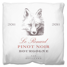 Load image into Gallery viewer, Indoor Outdoor Pillows Le Renard Wine Label Print