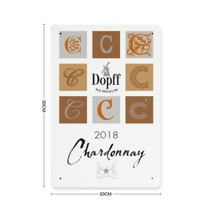 Wine Label Wall Art - Chardonnay D'Alsace - Dopff au Moulin wine Label Print on Metal Plate 8" x 12" Made in the USA
