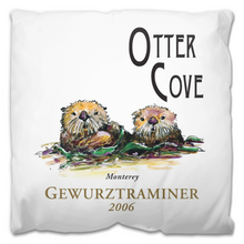 Load image into Gallery viewer, Indoor Outdoor Pillows Otter Cove Wine Label Print