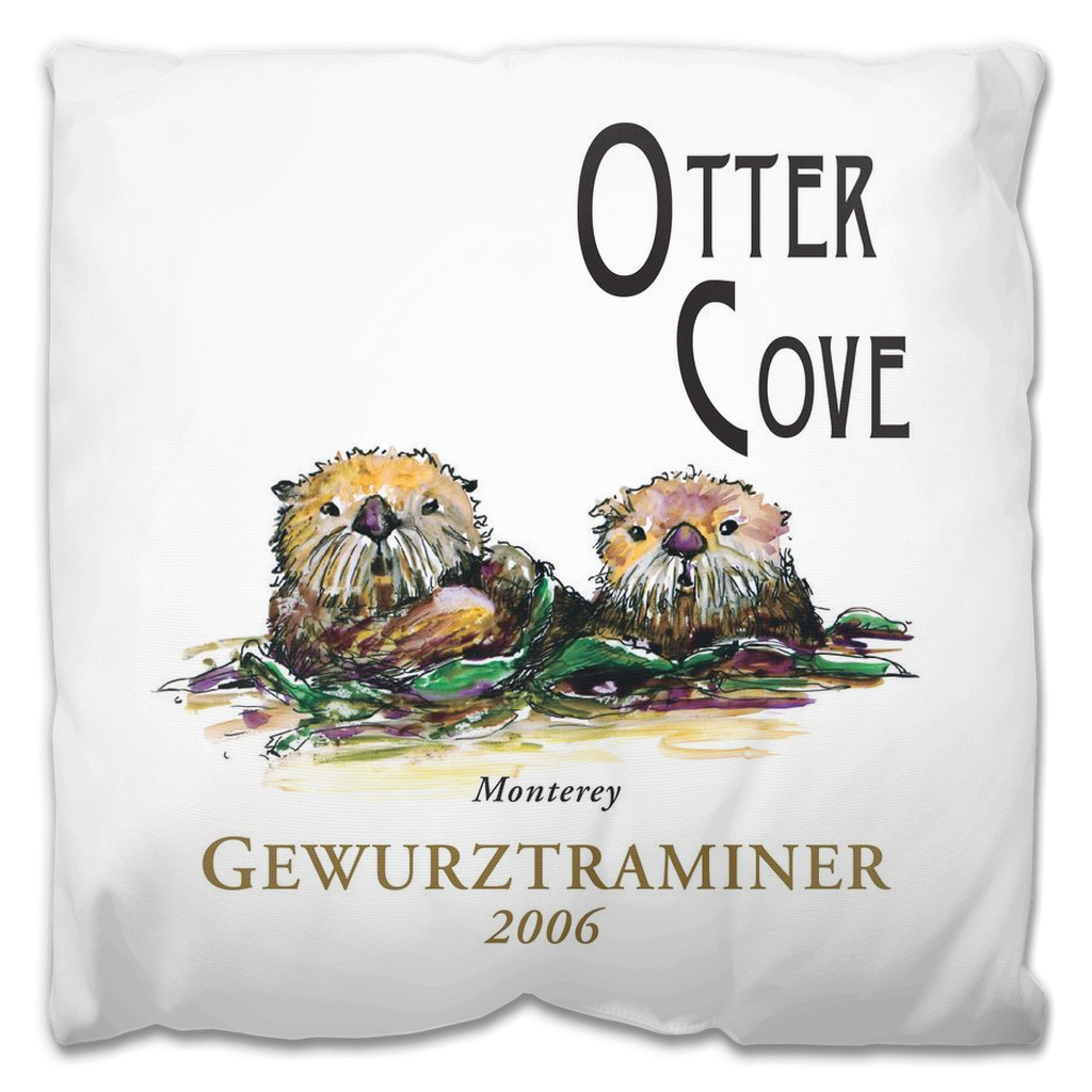 Indoor Outdoor Pillows Otter Cove Wine Label Print