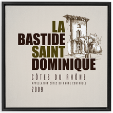 Load image into Gallery viewer, Wine Label Themed Artwork - La Bastide Saint Dominique Winery Cotes du Rhone Label Framed Canvas