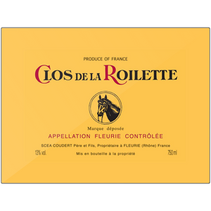 Wine Label Themed Artwork - Clos De La Roilette Wine Label Printed on Rectangular Eco-Friendly Recycled Aluminum - 6 sizes available