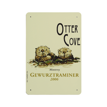 Load image into Gallery viewer, Wine Label Themed Wall Decor - Otter Cove Label Print on Metal Plate 8&quot; x 12&quot; Made in the USA