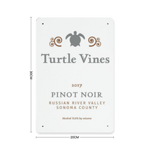 Load image into Gallery viewer, Wine Label Themed Wall Decor - Turtle Vines Wine Label Print on Metal Plate 8&quot; x 12&quot; Made in the USA