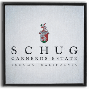 Wine Label Themed Artwork - Schug Carneros Estate Print on Canvas in a Floating Frame