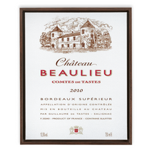 Load image into Gallery viewer, Wine Label Themed Artwork - Chateau Beaulieu Label Framed Stretched Canvas