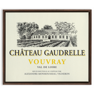 Wine Label Themed Artwork - Chateau Gaudrelle Wine Label Print on Canvas in a Floating Frame