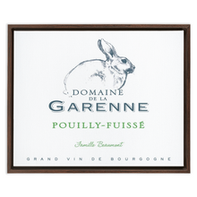 Load image into Gallery viewer, Wine Label Themed Artwork - Domaine de la Garenne Wine Label Floating Frame Canvas