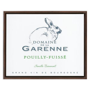 Wine Label Themed Artwork - Domaine de la Garenne Wine Label Floating Frame Canvas