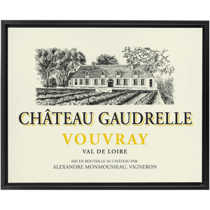 Wine Label Themed Artwork - Chateau Gaudrelle Wine Label Print on Canvas in a Floating Frame