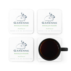Wine Label Themed Gifts - Domaine de la Garenne bottle Label Back Corkwood Coaster Set of 4