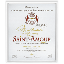 Load image into Gallery viewer, Wine Label Themed Artwork - Saint Amour Wine Label Print on Canvas in a Floating Frame