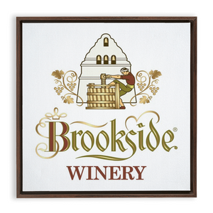 Wine Label Themed Artwork - Brookside Winery Label Framed Stretched Canvas