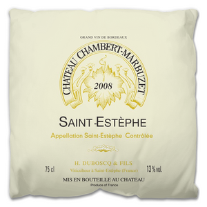 Indoor Outdoor Pillows Chateau Chambert-Marbuzet Wine Label Print