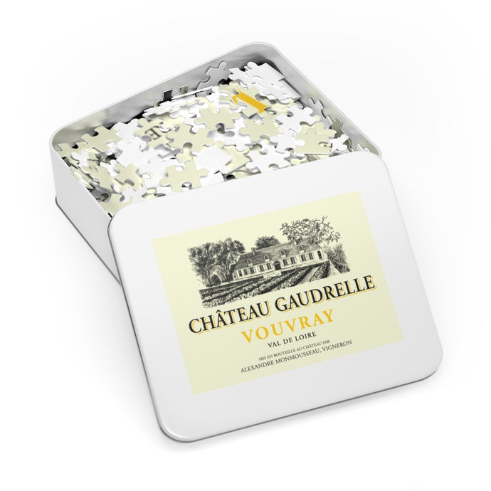 Wine Label Themed Jigsaw Puzzles - Chateau Gaudrelle Label Print on 252 or 500 Pieces Puzzle - Made in America