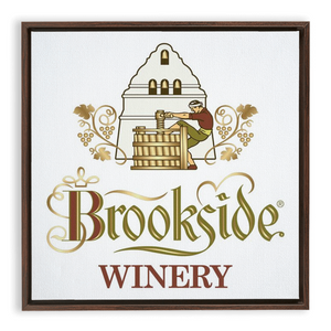 Wine Label Themed Artwork - Brookside Winery Label Print on Canvas in a Floating Frame