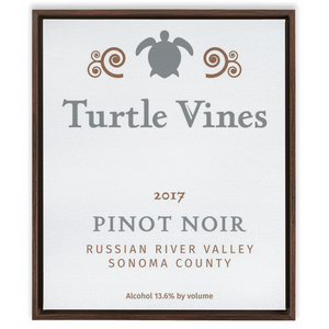 Wine Label Themed Artwork - Turtle Vines Wine Label Framed Stretched Canvas