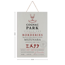 Load image into Gallery viewer, Cognac Themed Decor - Cognac Park Mizunara Label Print on Wooden Plaque 8&quot; x 12&quot; Made in the USA