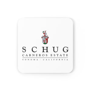 Home Bar Accessories - Wine Label Themed Gifts - Schug Carneros Estate Label Corkwood Coaster Set of 4