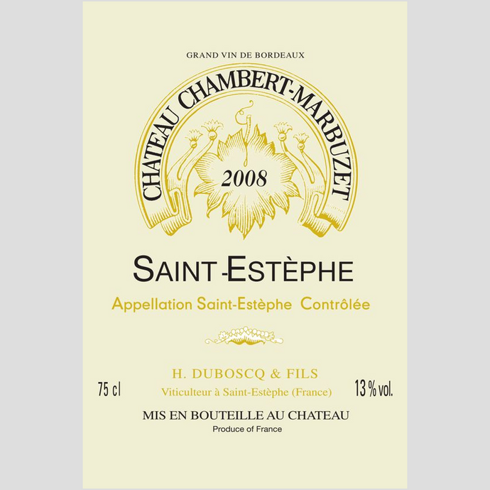 Wine Label Themed Art Print  on Archival Paper - Chateau Chambert-Marbuzet Label Fine Art Prints