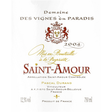 Load image into Gallery viewer, Gift for Wine Lover - Saint Amour Wine Label Printed on Eco-Friendly Recycled Aluminum