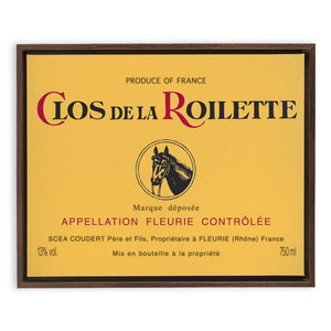 Wine Label Themed Artwork - Clos de la Roilette Wine Label Framed Stretched Canvas