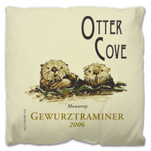 Load image into Gallery viewer, Indoor Outdoor Pillows Otter Cove Gewurztraminer Wine Label Print