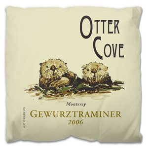 Indoor Outdoor Pillows Otter Cove Gewurztraminer Wine Label Print