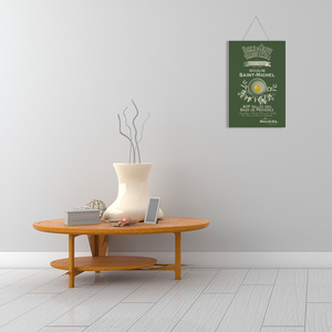 Kitchen Wall Decor - Moulin St Michel Olive Oil  Label Print on Wooden Plaque 8" x 12" Made in the USA