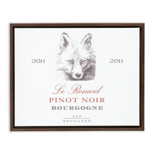 Load image into Gallery viewer, Wine Label Themed Artwork - Le Renard Pinot Noir Wine Label Framed Stretched Canvas