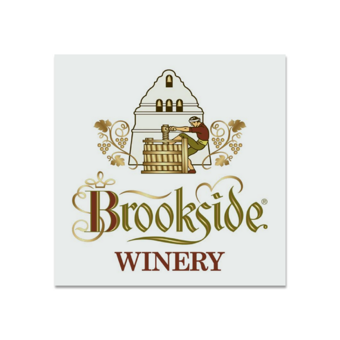 Wine Label Themed Wall Decor - Brookside Winery Label Print on Metal Plate 12