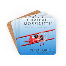 Load image into Gallery viewer, Wine Club Gifts - Chateau Morrisette Pinot Grigio Corkwood Coaster Set of 4