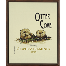 Load image into Gallery viewer, Wine Label Themed Artwork - Otter Cove Label Framed Stretched Canvas