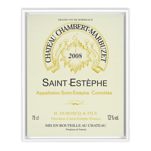 Wine Themed Artwork - Chateau Chambert-Marbuzet Label Floating Frame Canvas