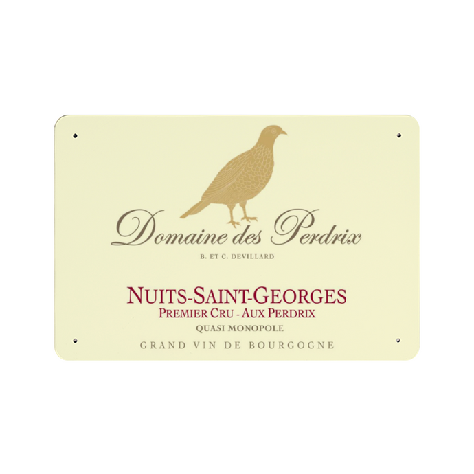 Wine Label Themed Decor - Domaine des Perdrix Wine Label Print on Metal Plate 8