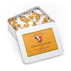Wine Label Themed Jigsaw Puzzles - P.E. Dopff Gewurztraminer Label Print on 252 or 500 Pieces Puzzle - Made in America