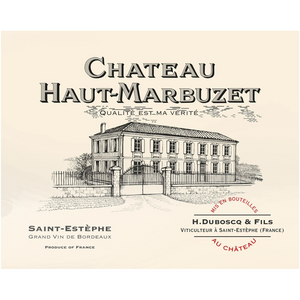Winery Gifts - Wine Themed Wall Decor - Chateau Haut-Marbuzet Wine Label Printed on Rectangular Eco-Friendly Recycled Aluminum
